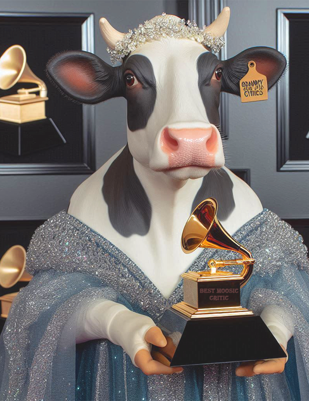 Bertha winning America’s Best Moosic Critic award